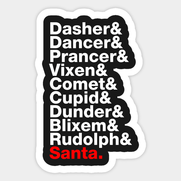 Santa Claus's reindeer names Sticker by maped